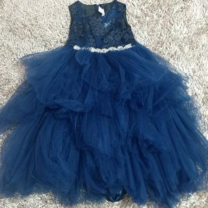 Blue flower girl dress